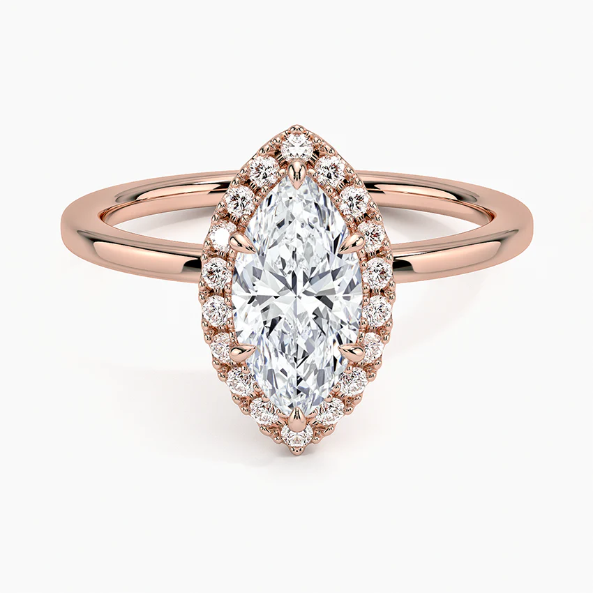 エターナルシャイン マーキスカット ヘイローリング｜ラボグロウンダイヤ｜GEMIKA