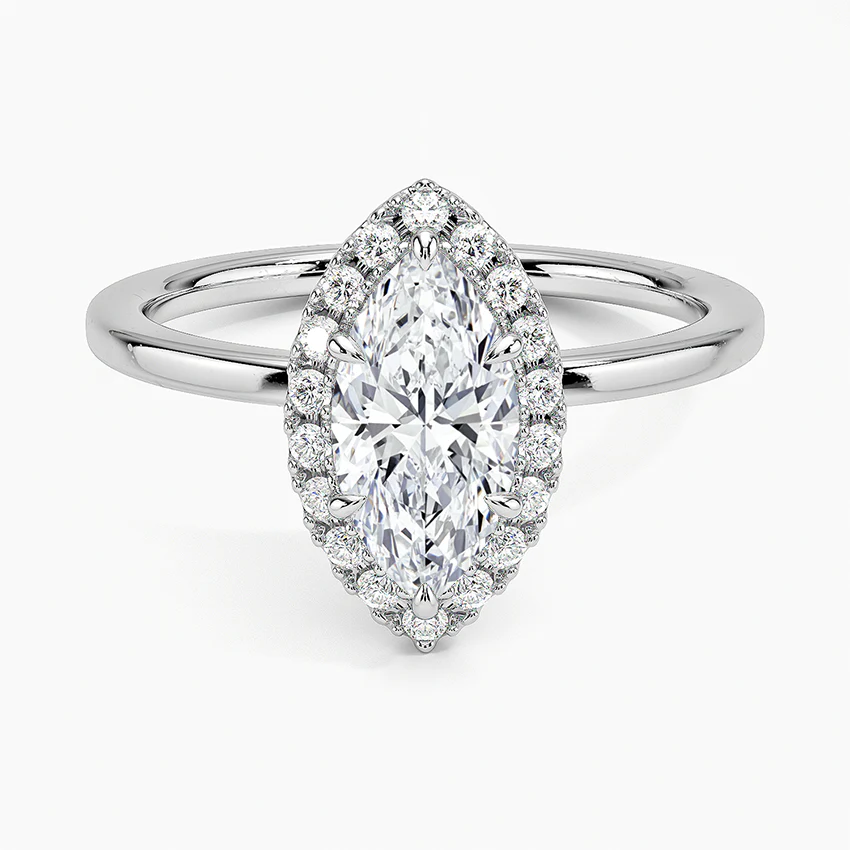 エターナルシャイン マーキスカット ヘイローリング｜ラボグロウンダイヤ｜GEMIKA