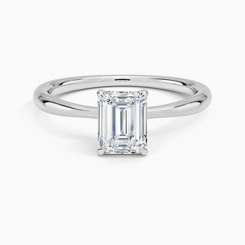 月華（げっか） エメラルドカット ソリティアリング｜ラボグロウンダイヤ｜GEMIKA