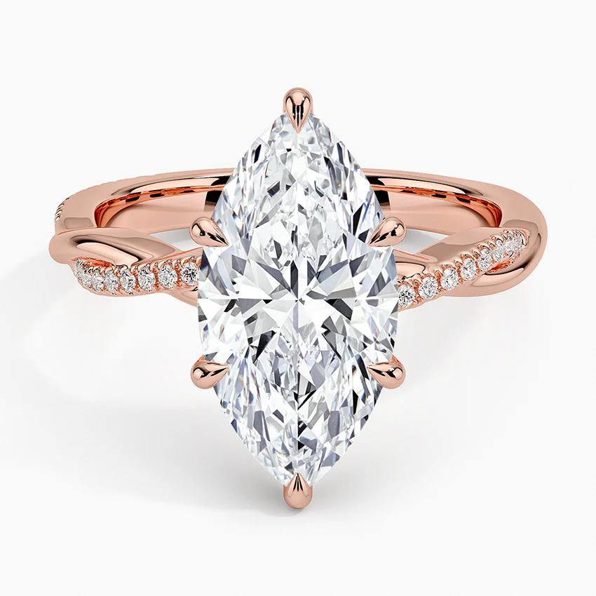 愛の絆 マーキスカット ねじりアームリング｜ラボグロウンダイヤモンド｜GEMIKA