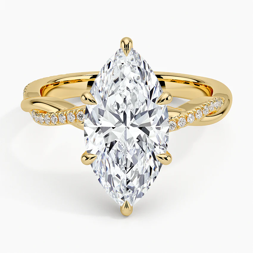 愛の絆 マーキスカット ねじりアームリング｜ラボグロウンダイヤモンド｜GEMIKA