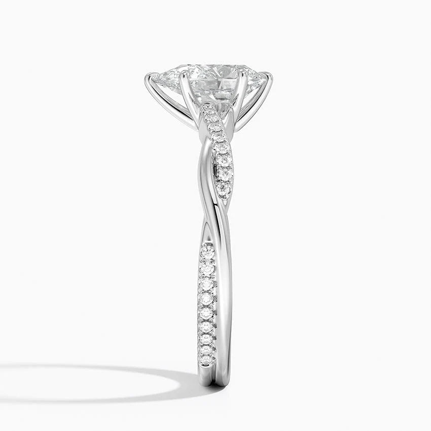 愛の絆 ペアシェイプカット ねじりアームリング｜ラボグロウンダイヤモンド｜GEMIKA