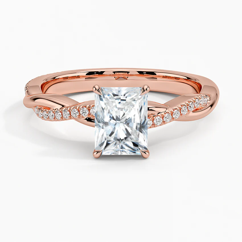 愛の絆 ラディアントカット ねじりアームリング｜ラボグロウンダイヤモンド｜GEMIKA